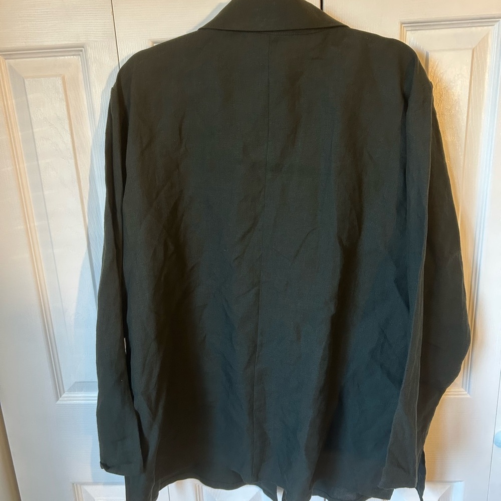 Women's Black Linen Shirt by Essentials - Picture 2 of 5
